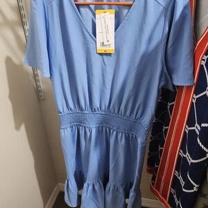 Draper James Sky Blue V-Neck Dress